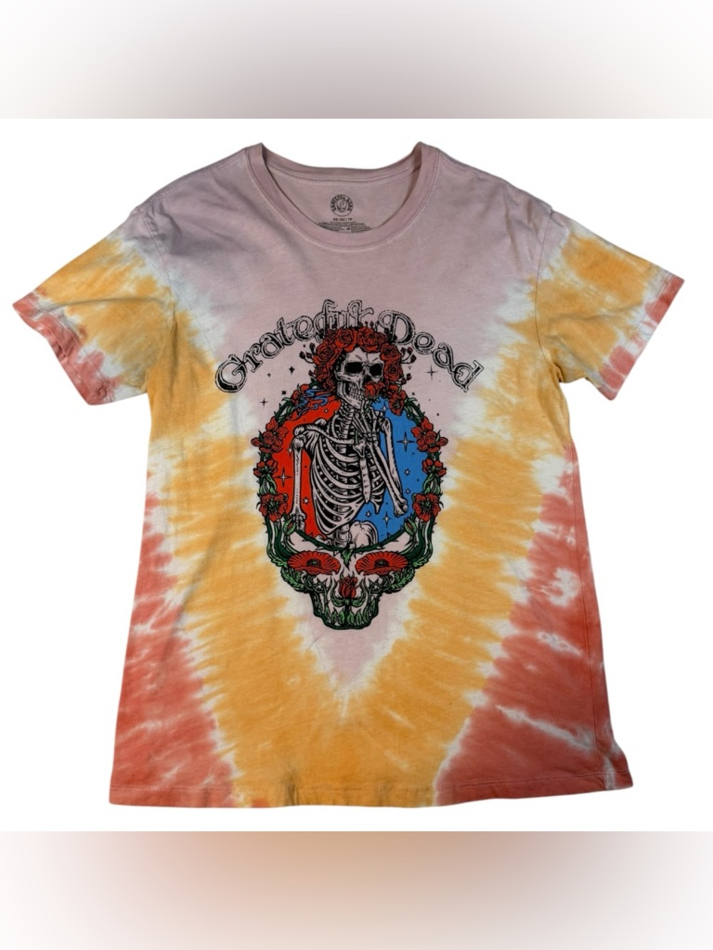Grateful Dead Tie-Dye T-Shirt — Pink, Yellow, Orange